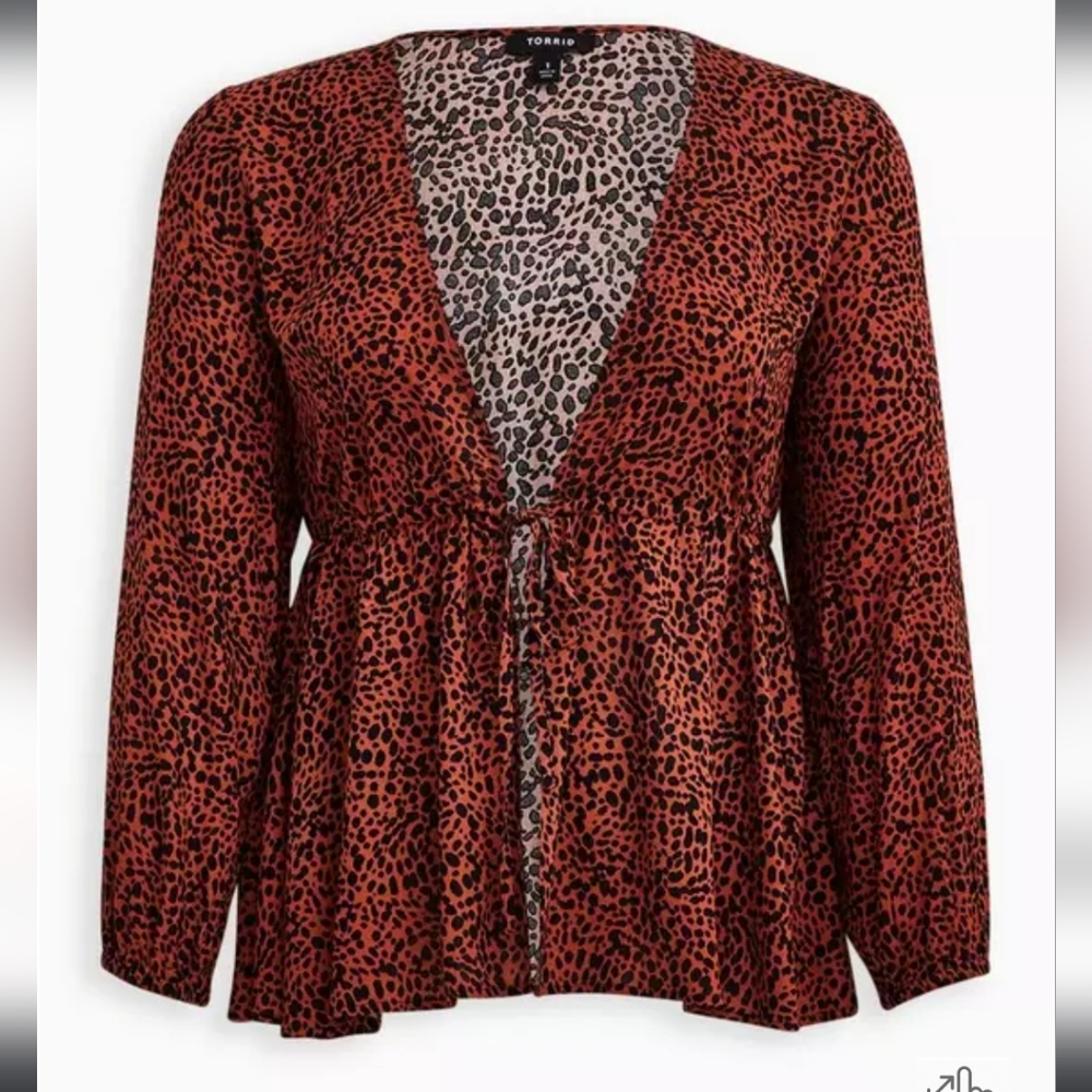 Torrid Tie-Front Midi Kimono, Size 2. NWT!